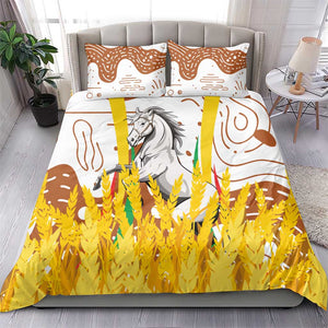 Burkina Faso Rising Horse Bedding Set Golden Harvest and National Pride - African Pride