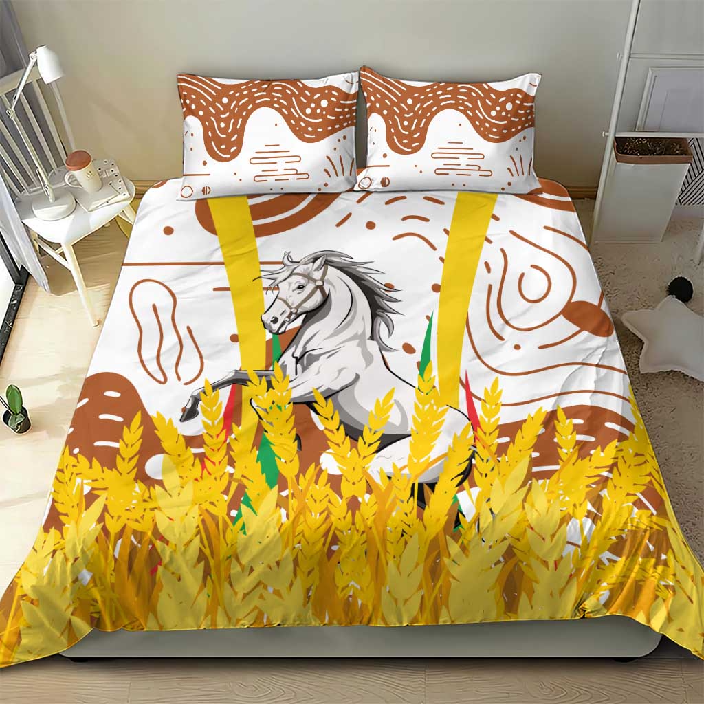Burkina Faso Rising Horse Bedding Set Golden Harvest and National Pride - African Pride
