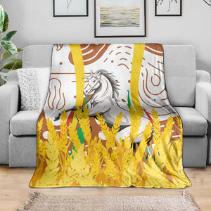 Burkina Faso Rising Horse Blanket Golden Harvest and National Pride - African Pride
