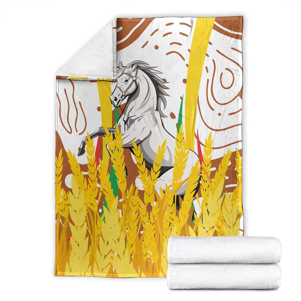 Burkina Faso Rising Horse Blanket Golden Harvest and National Pride - African Pride