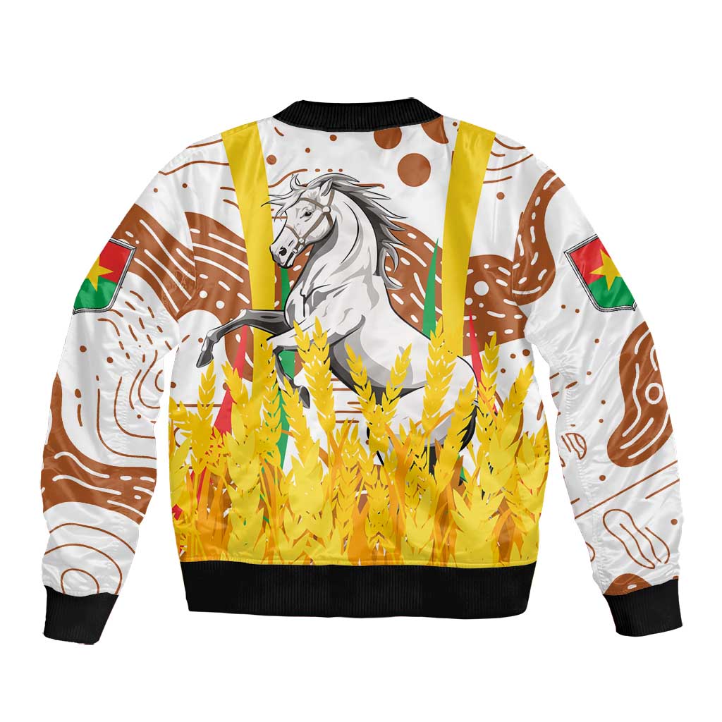 Burkina Faso Rising Horse Bomber Jacket Golden Harvest and National Pride - African Pride