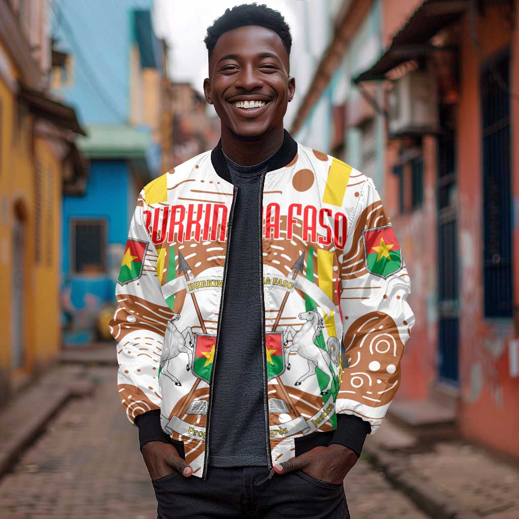 Burkina Faso Rising Horse Bomber Jacket Golden Harvest and National Pride - African Pride