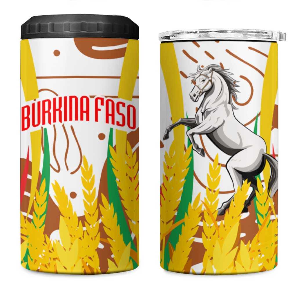 Burkina Faso Rising Horse 4 in 1 Can Cooler Tumbler Golden Harvest and National Pride - African Pride