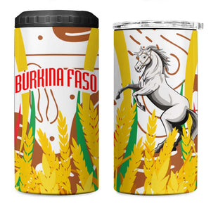 Burkina Faso Rising Horse 4 in 1 Can Cooler Tumbler Golden Harvest and National Pride - African Pride