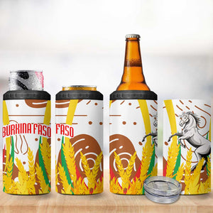 Burkina Faso Rising Horse 4 in 1 Can Cooler Tumbler Golden Harvest and National Pride - African Pride