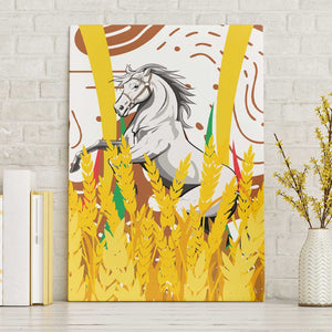 Burkina Faso Rising Horse Canvas Wall Art Golden Harvest and National Pride - African Pride