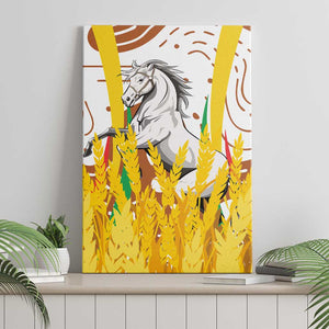 Burkina Faso Rising Horse Canvas Wall Art Golden Harvest and National Pride - African Pride