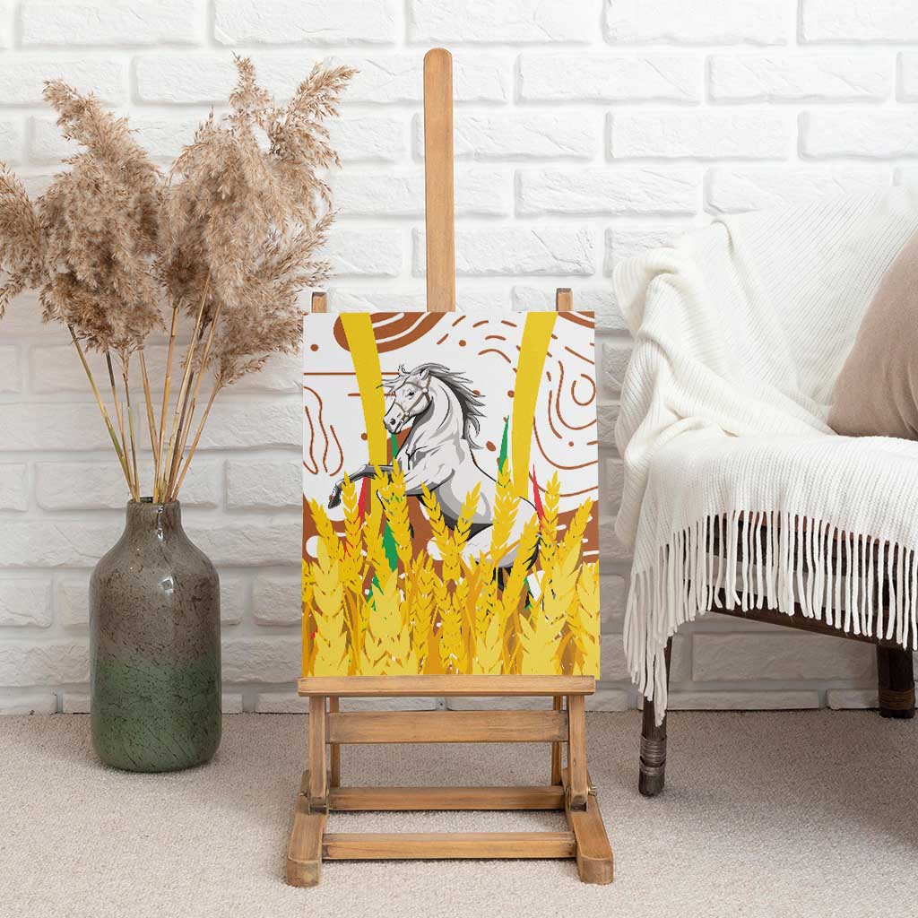 Burkina Faso Rising Horse Canvas Wall Art Golden Harvest and National Pride - African Pride