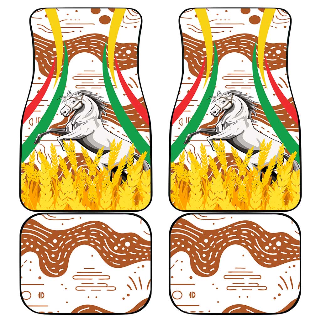 Burkina Faso Rising Horse Car Mats Golden Harvest and National Pride - African Pride