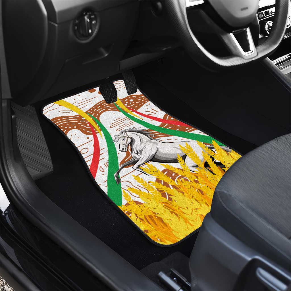 Burkina Faso Rising Horse Car Mats Golden Harvest and National Pride - African Pride
