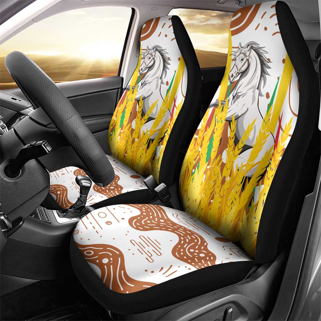 Burkina Faso Rising Horse Car Seat Cover Golden Harvest and National Pride - African Pride