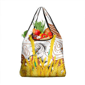 Burkina Faso Rising Horse Grocery Bag Golden Harvest and National Pride - African Pride