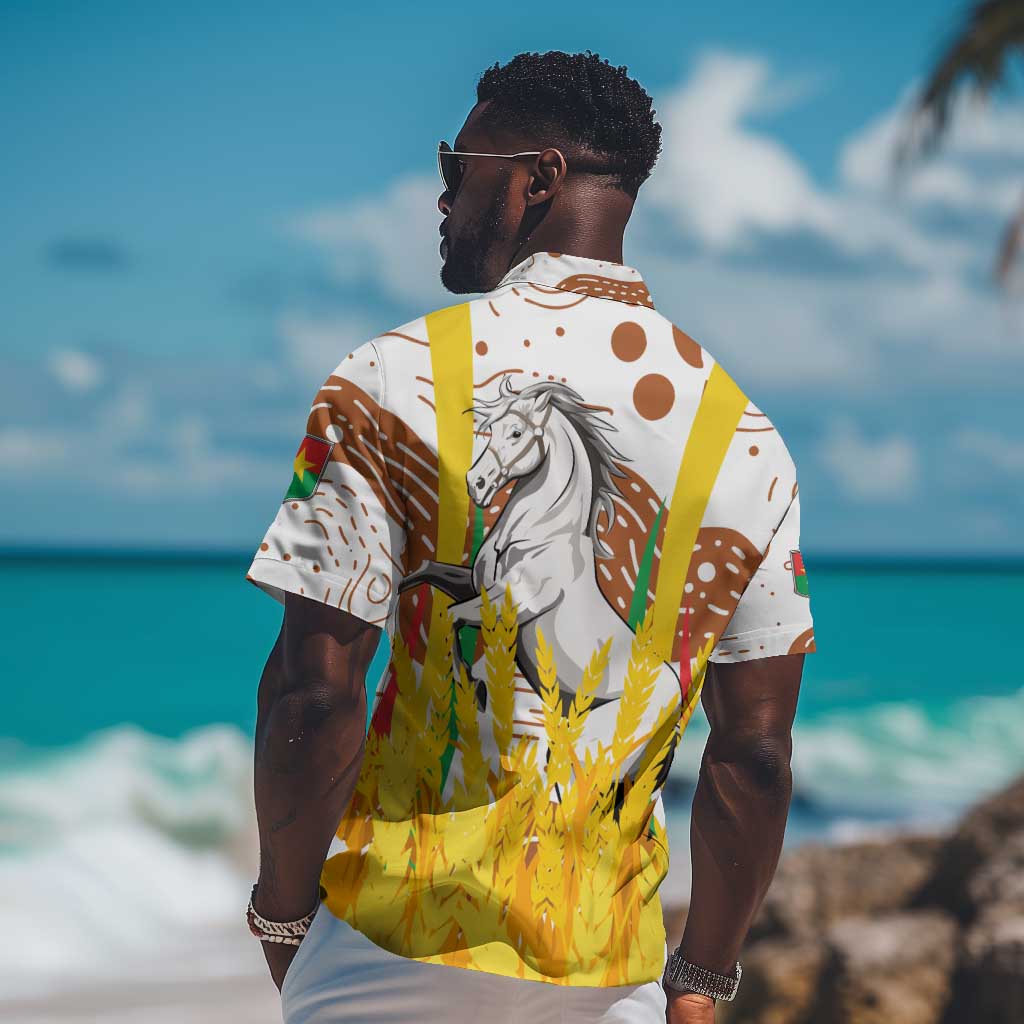 Burkina Faso Rising Horse Hawaiian Shirt Golden Harvest and National Pride - African Pride