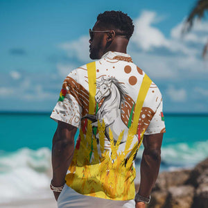 Burkina Faso Rising Horse Hawaiian Shirt Golden Harvest and National Pride - African Pride