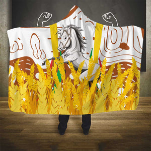 Burkina Faso Rising Horse Hooded Blanket Golden Harvest and National Pride - African Pride