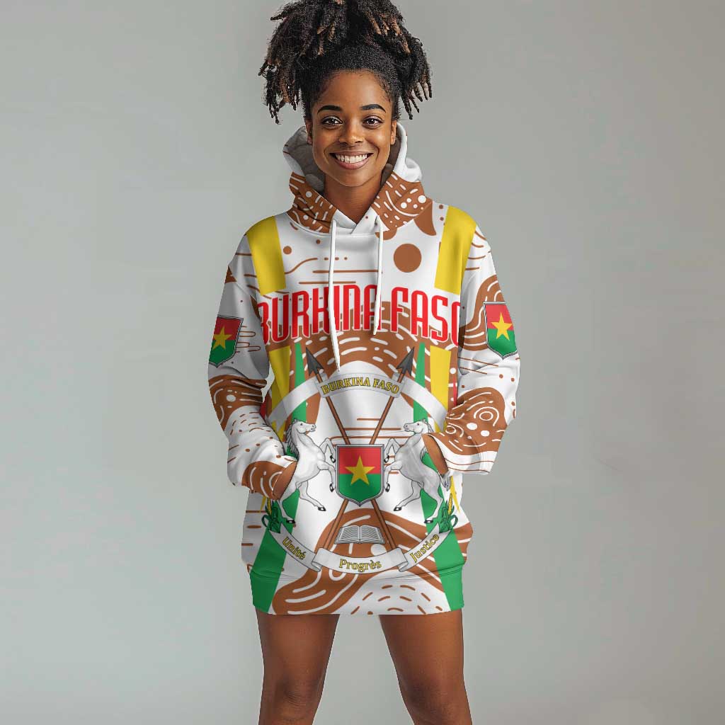 Burkina Faso Rising Horse Hoodie Dress Golden Harvest and National Pride - African Pride