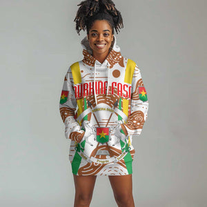 Burkina Faso Rising Horse Hoodie Dress Golden Harvest and National Pride - African Pride
