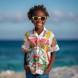 Burkina Faso Rising Horse Kid Hawaiian Shirt Golden Harvest and National Pride - African Pride