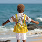 Burkina Faso Rising Horse Kid Hawaiian Shirt Golden Harvest and National Pride - African Pride