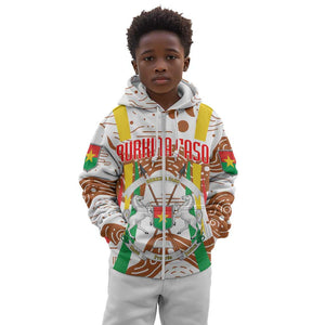 Burkina Faso Rising Horse Kid Hoodie Golden Harvest and National Pride - African Pride