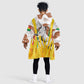 Burkina Faso Rising Horse Kid Wearable Blanket Hoodie Golden Harvest and National Pride - African Pride