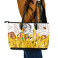 Burkina Faso Rising Horse Leather Tote Bag Golden Harvest and National Pride - African Pride