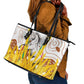 Burkina Faso Rising Horse Leather Tote Bag Golden Harvest and National Pride - African Pride