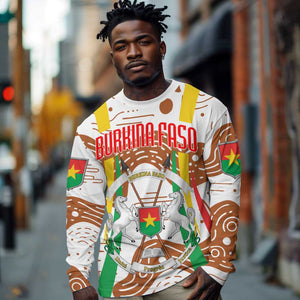 Burkina Faso Rising Horse Long Sleeve Shirt Golden Harvest and National Pride - African Pride