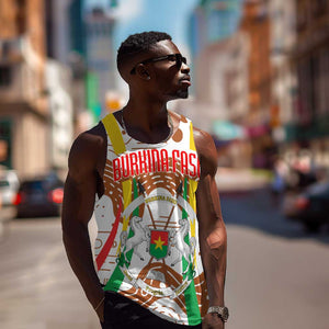 Burkina Faso Rising Horse Men Tank Top Golden Harvest and National Pride - African Pride