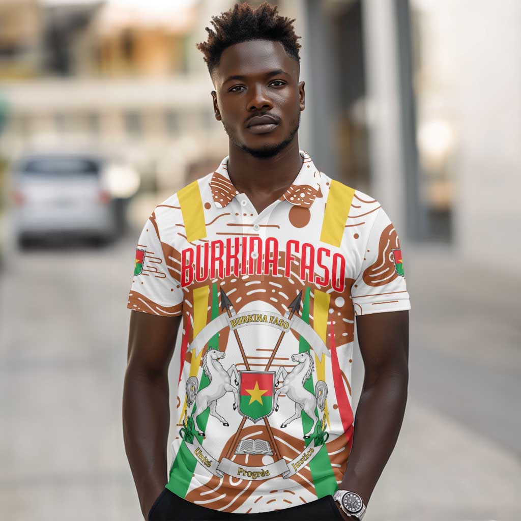 Burkina Faso Rising Horse Polo Shirt Golden Harvest and National Pride - African Pride