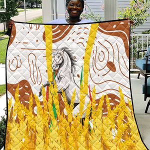Burkina Faso Rising Horse Quilt Golden Harvest and National Pride - African Pride