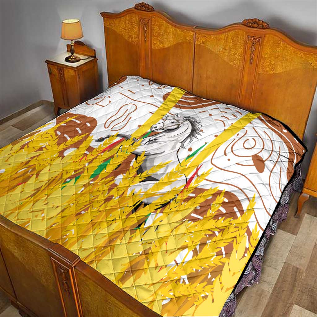 Burkina Faso Rising Horse Quilt Golden Harvest and National Pride - African Pride