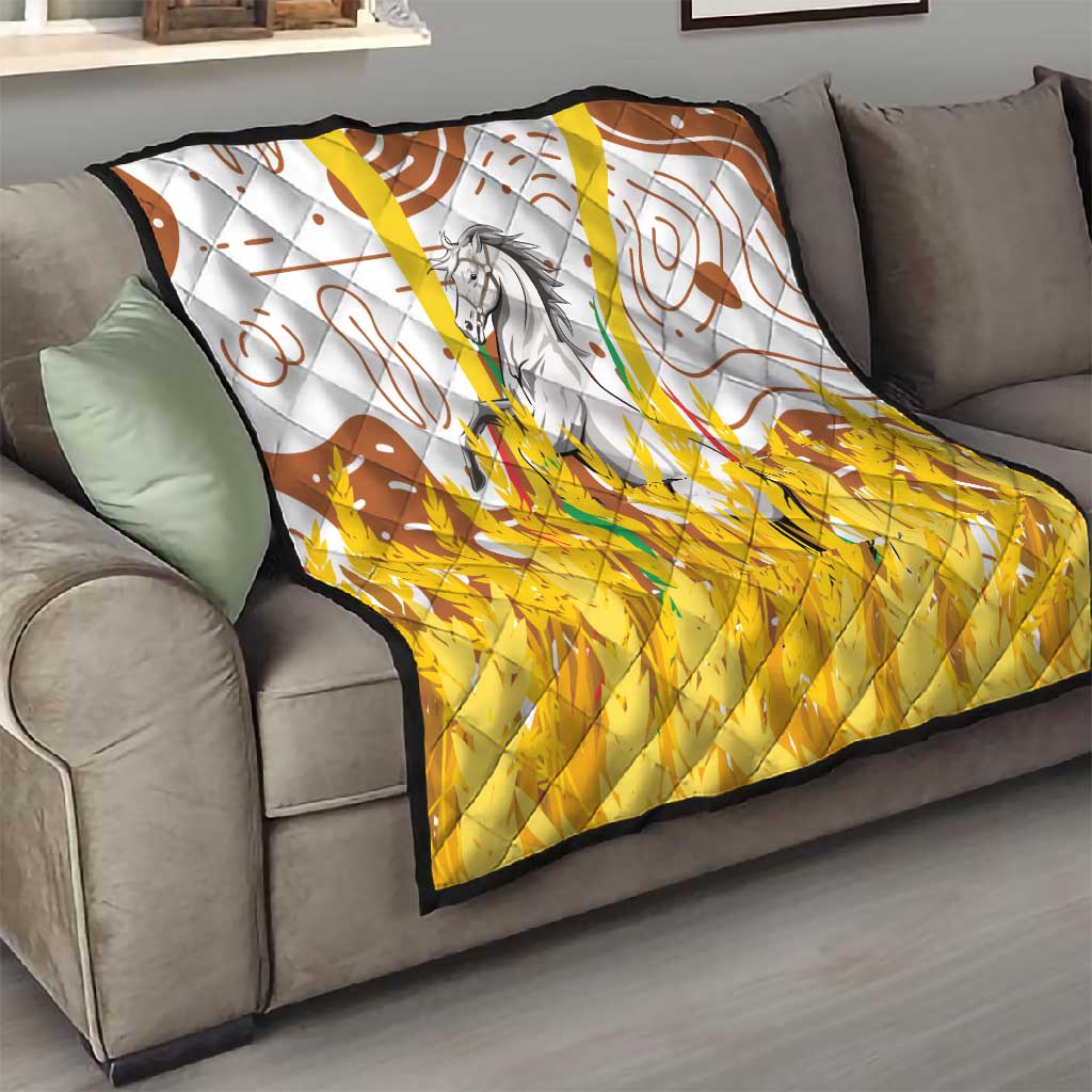 Burkina Faso Rising Horse Quilt Golden Harvest and National Pride - African Pride