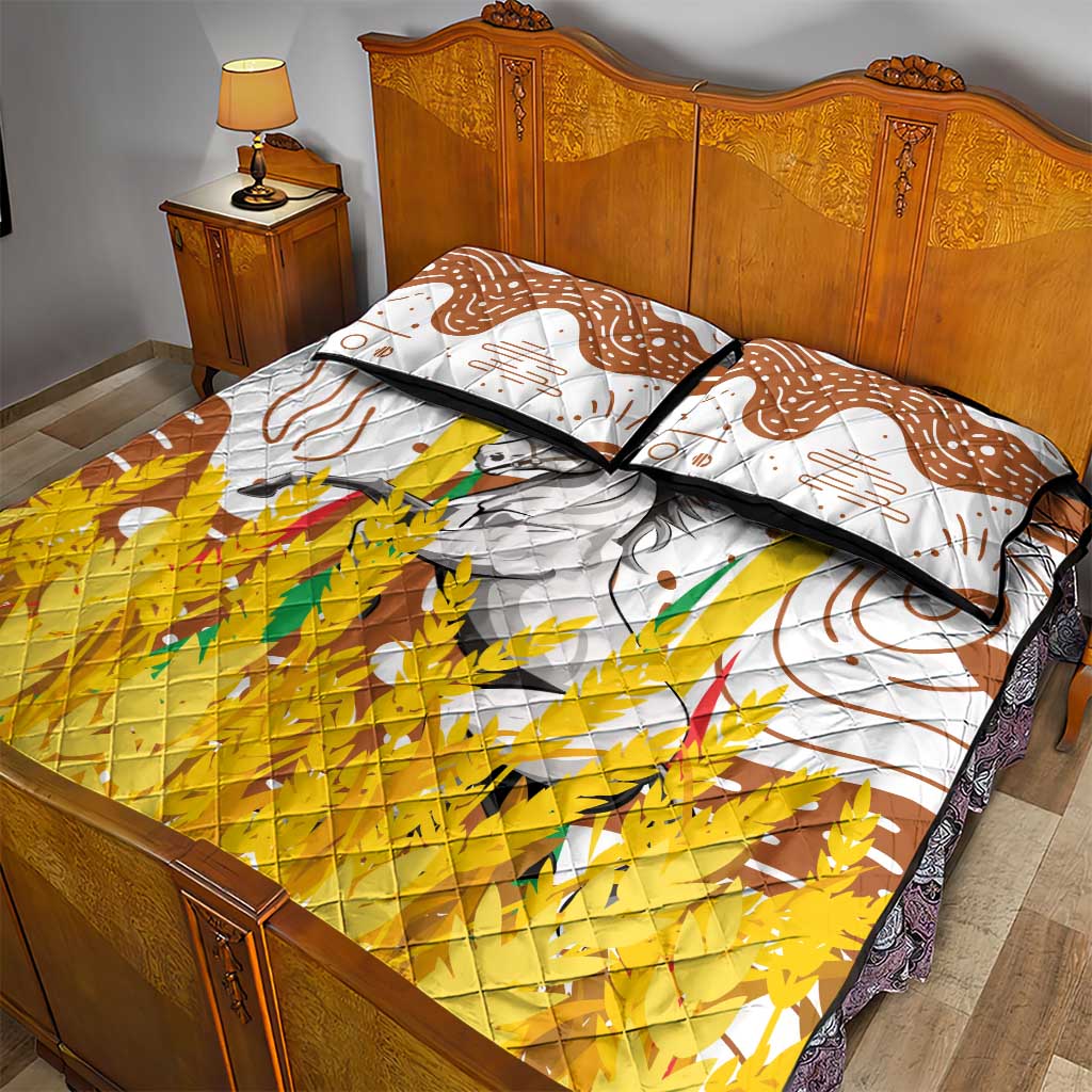 Burkina Faso Rising Horse Quilt Bed Set Golden Harvest and National Pride - African Pride