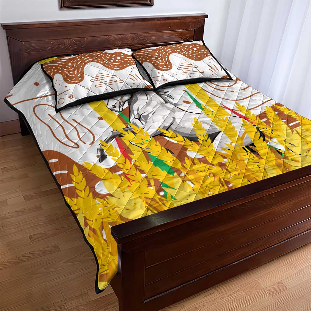 Burkina Faso Rising Horse Quilt Bed Set Golden Harvest and National Pride - African Pride