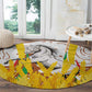 Burkina Faso Rising Horse Round Carpet Golden Harvest and National Pride - African Pride