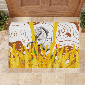 Burkina Faso Rising Horse Rubber Doormat Golden Harvest and National Pride - African Pride