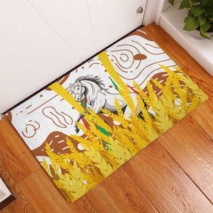 Burkina Faso Rising Horse Rubber Doormat Golden Harvest and National Pride - African Pride