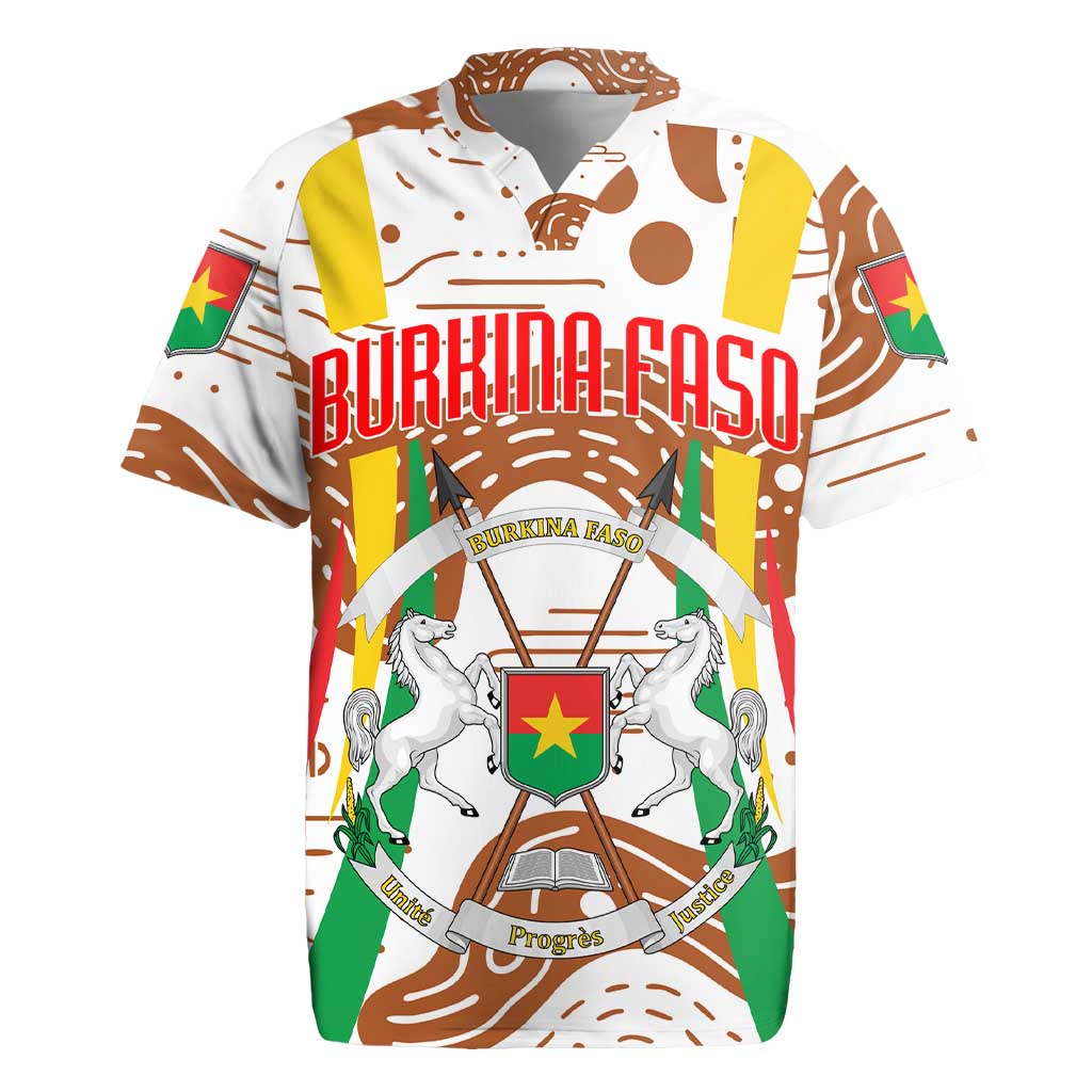 Burkina Faso Rising Horse Rugby Jersey Golden Harvest and National Pride - African Pride