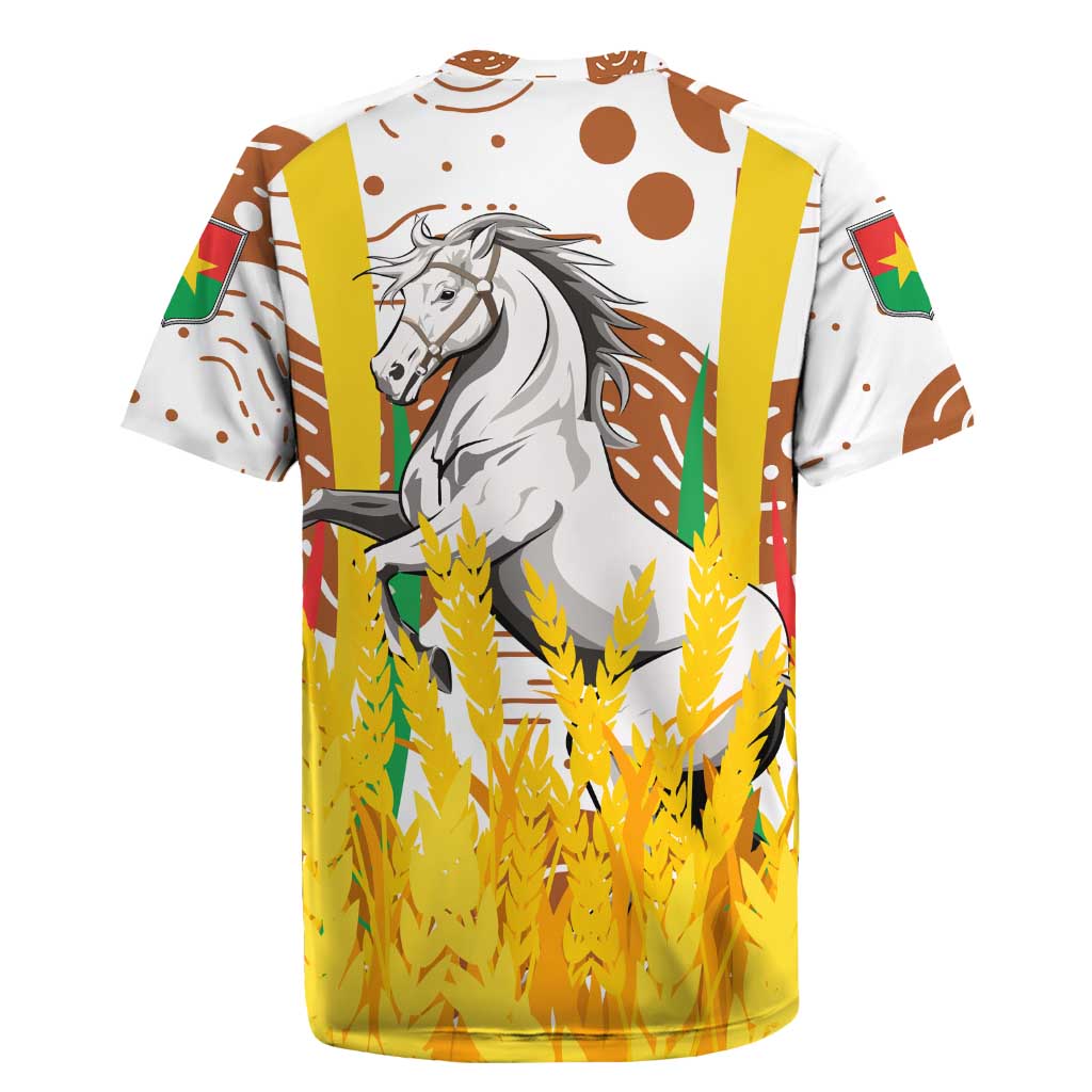Burkina Faso Rising Horse Rugby Jersey Golden Harvest and National Pride - African Pride