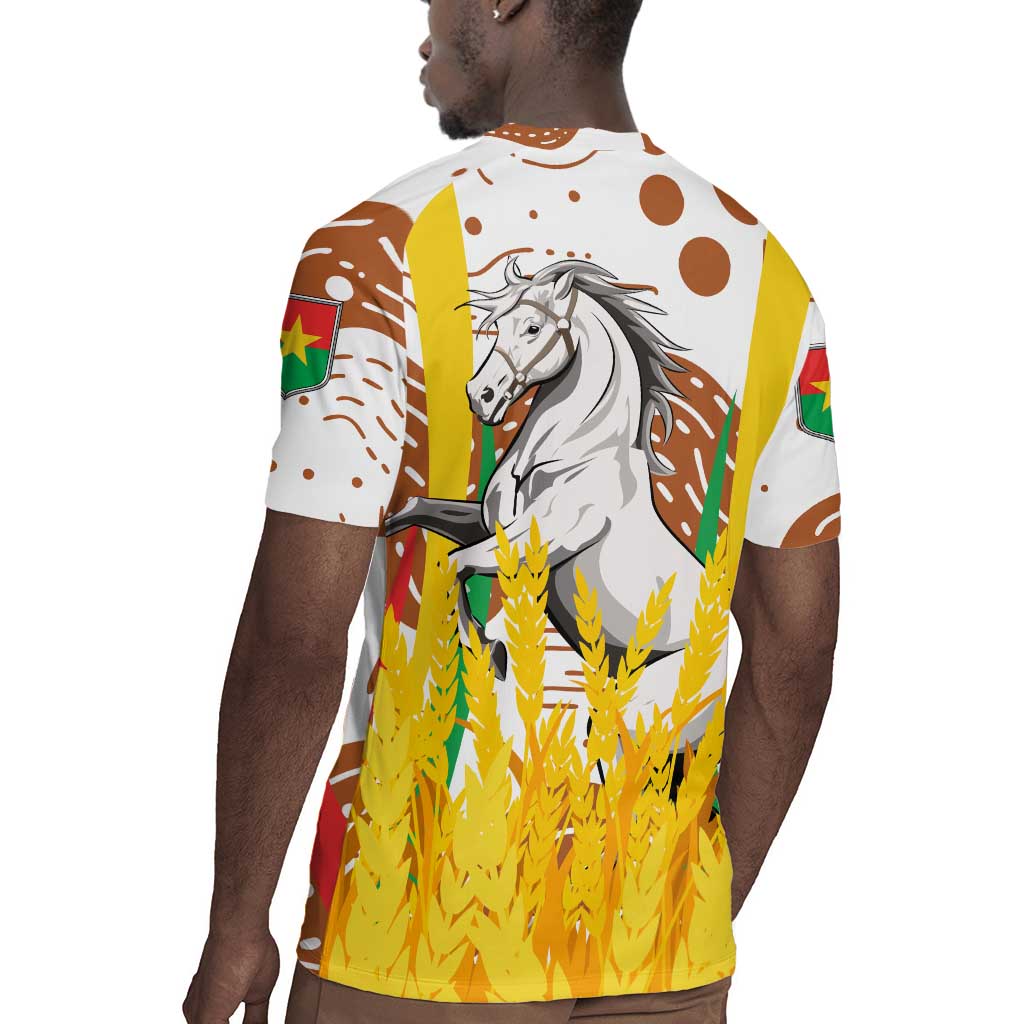 Burkina Faso Rising Horse Rugby Jersey Golden Harvest and National Pride - African Pride