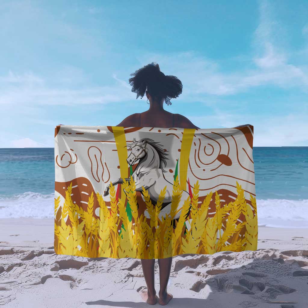 Burkina Faso Rising Horse Sarong Golden Harvest and National Pride - African Pride