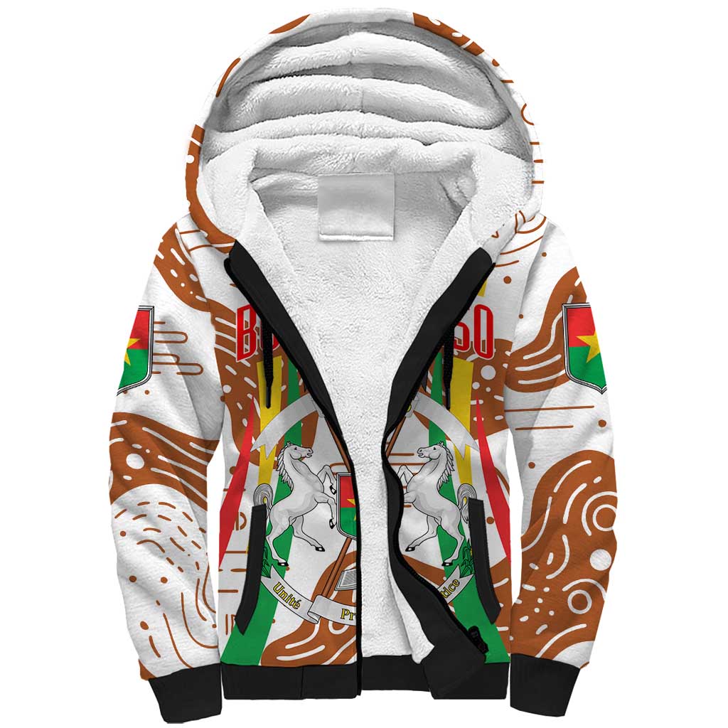 Burkina Faso Rising Horse Sherpa Hoodie Golden Harvest and National Pride - African Pride