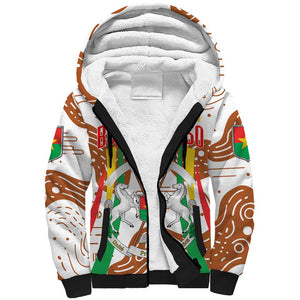 Burkina Faso Rising Horse Sherpa Hoodie Golden Harvest and National Pride - African Pride