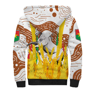 Burkina Faso Rising Horse Sherpa Hoodie Golden Harvest and National Pride - African Pride