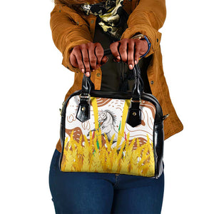 Burkina Faso Rising Horse Shoulder Handbag Golden Harvest and National Pride - African Pride