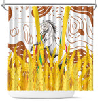 Burkina Faso Rising Horse Shower Curtain Golden Harvest and National Pride - African Pride