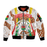 Burkina Faso Rising Horse Sleeve Zip Bomber Jacket Golden Harvest and National Pride - African Pride