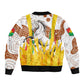 Burkina Faso Rising Horse Sleeve Zip Bomber Jacket Golden Harvest and National Pride - African Pride