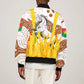 Burkina Faso Rising Horse Sleeve Zip Bomber Jacket Golden Harvest and National Pride - African Pride